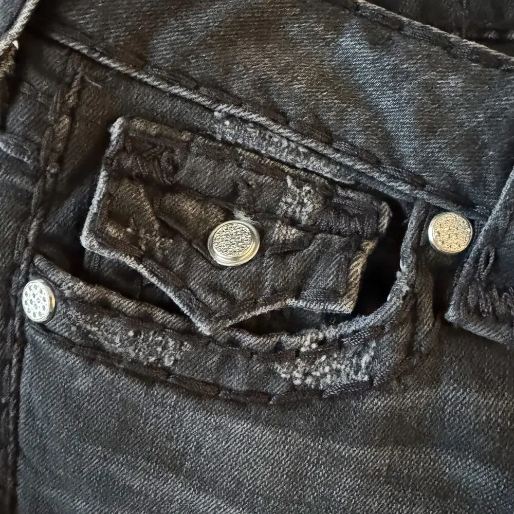 VTG True Religion Jeans Skinny Women’s 26 Black Julie Super T Vintage Biker‎ Y2K - Picture 4 of 15